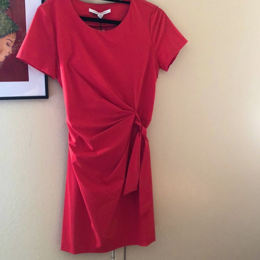 DVF Coral/Tulip  Mini Wrap Dress